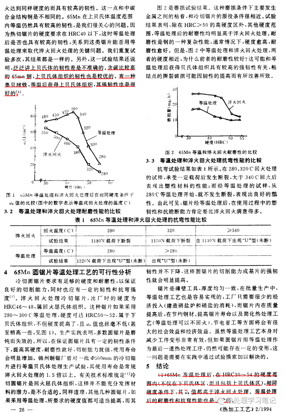 65Mn钢圆锯片等温处理工艺的探讨-钢铁百科