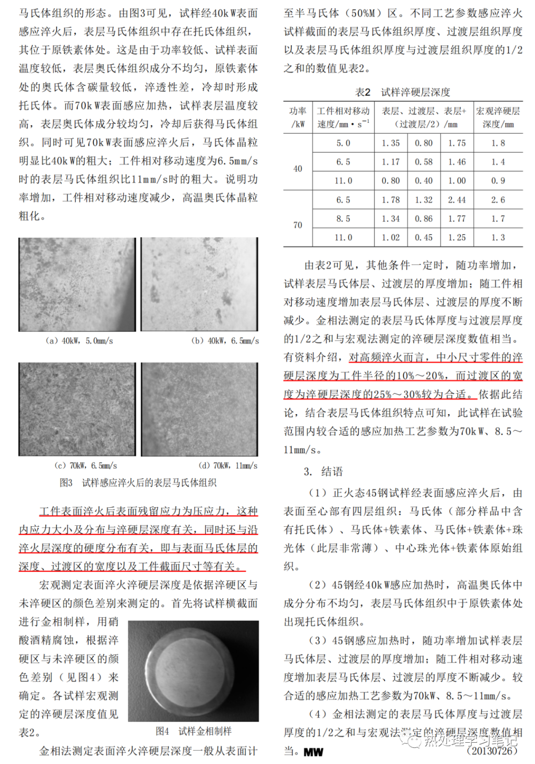 感应加热工艺参数对45钢淬火组织的影响-钢铁百科