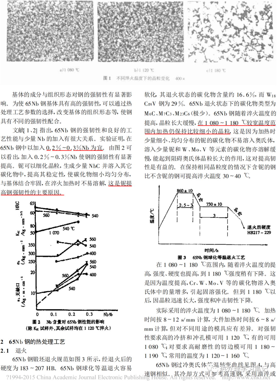 冷冲模钢65Nb的热处理工艺-钢铁百科