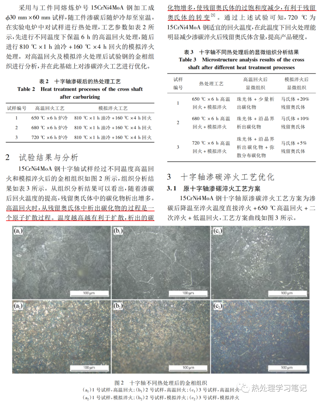 15CrNi4MoA钢十字轴渗碳淬火工艺优化-钢铁百科