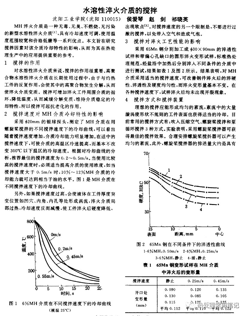 水溶性淬火介质的搅拌-钢铁百科