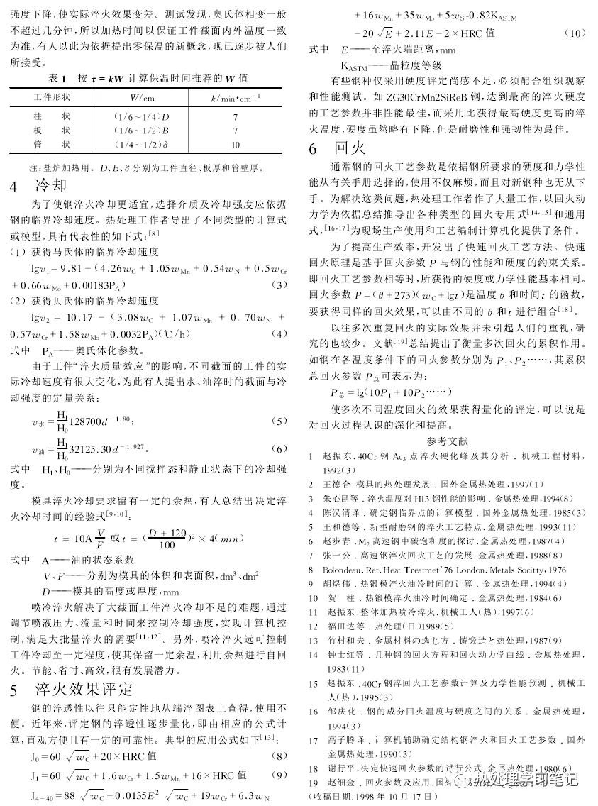 钢的淬火回火工艺参数的确定-钢铁百科