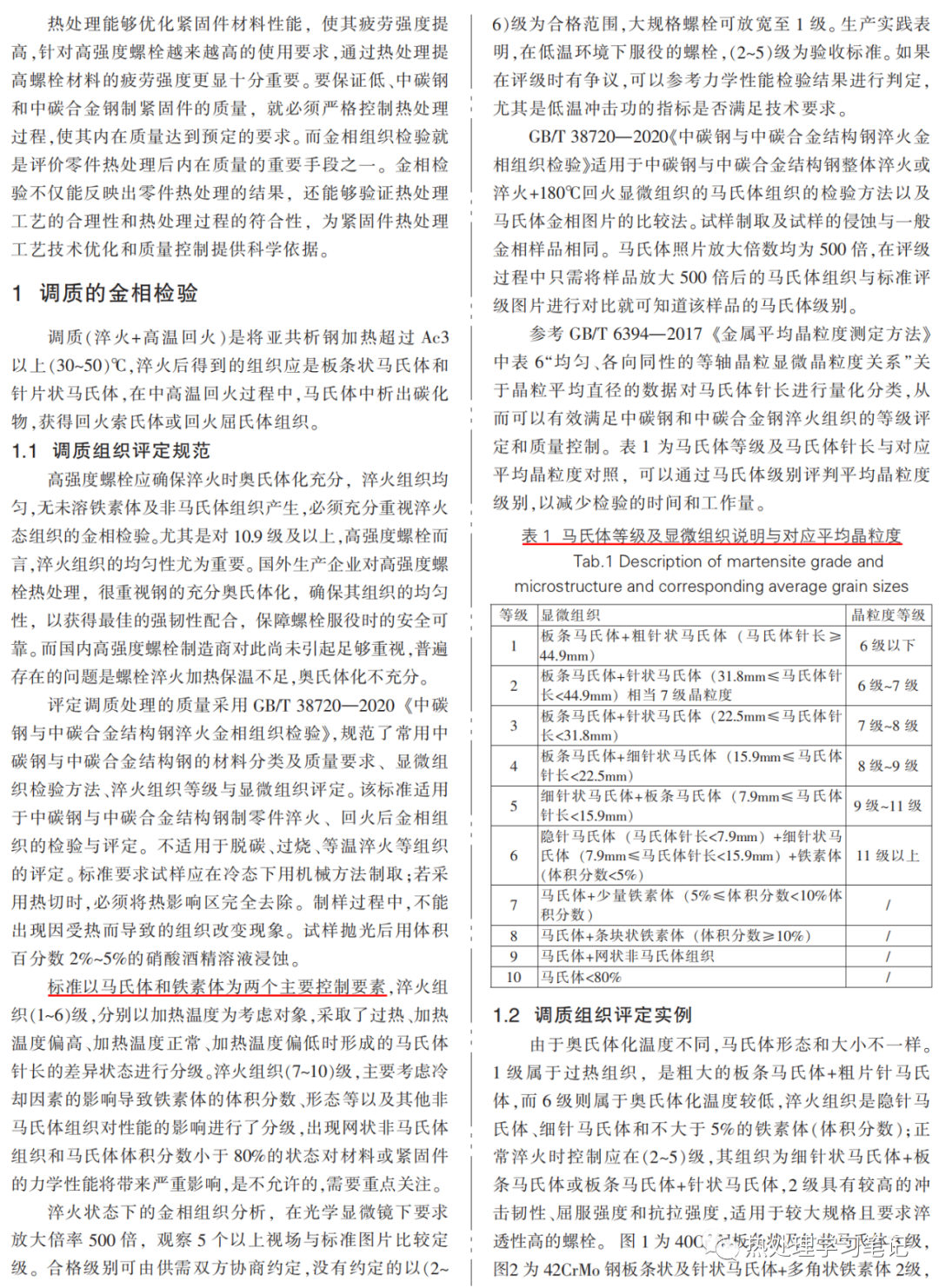 金相组织评价高强度螺栓热处理质量-钢铁百科