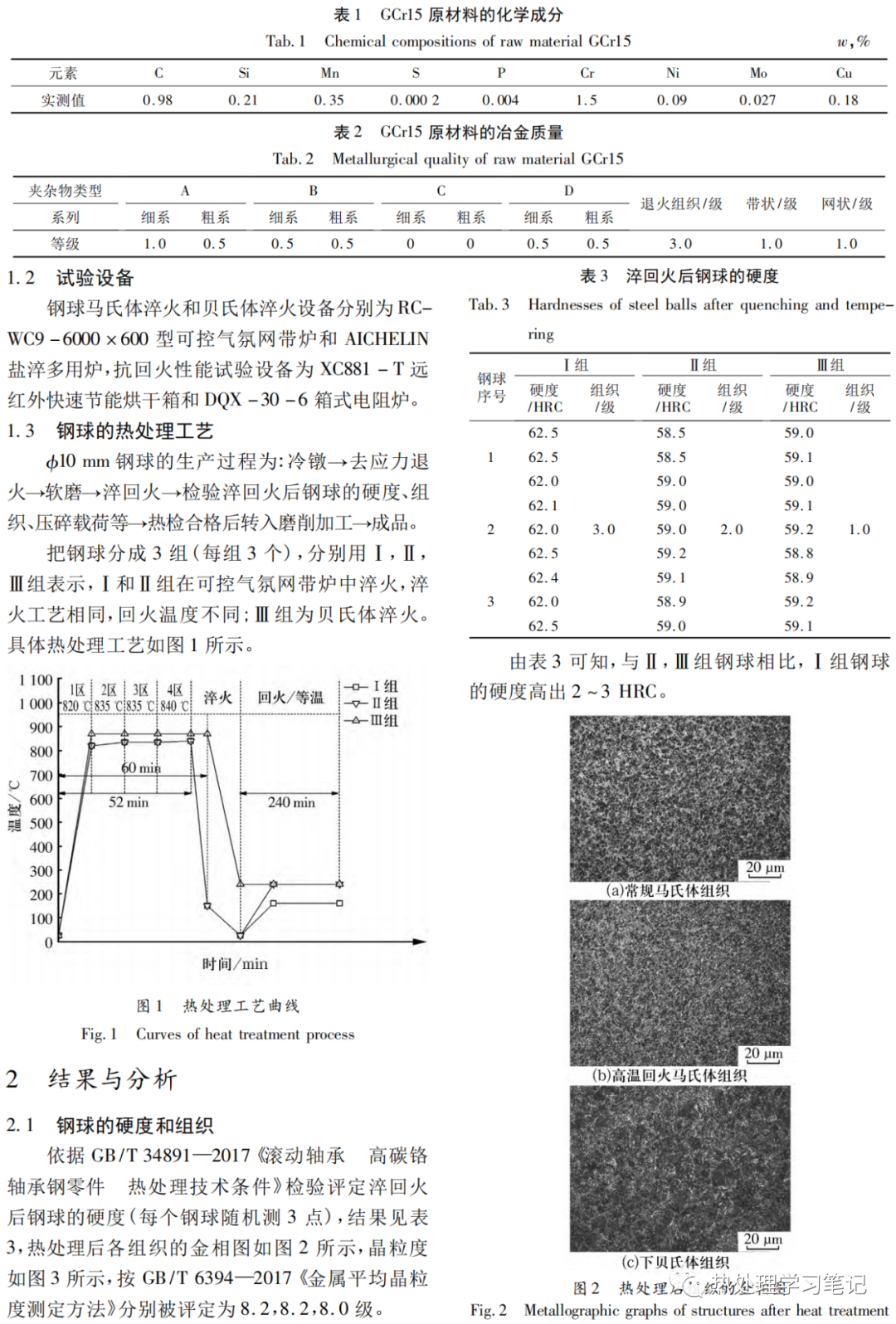 不同淬回火组织GCr15轴承钢球的性能对比分析-钢铁百科