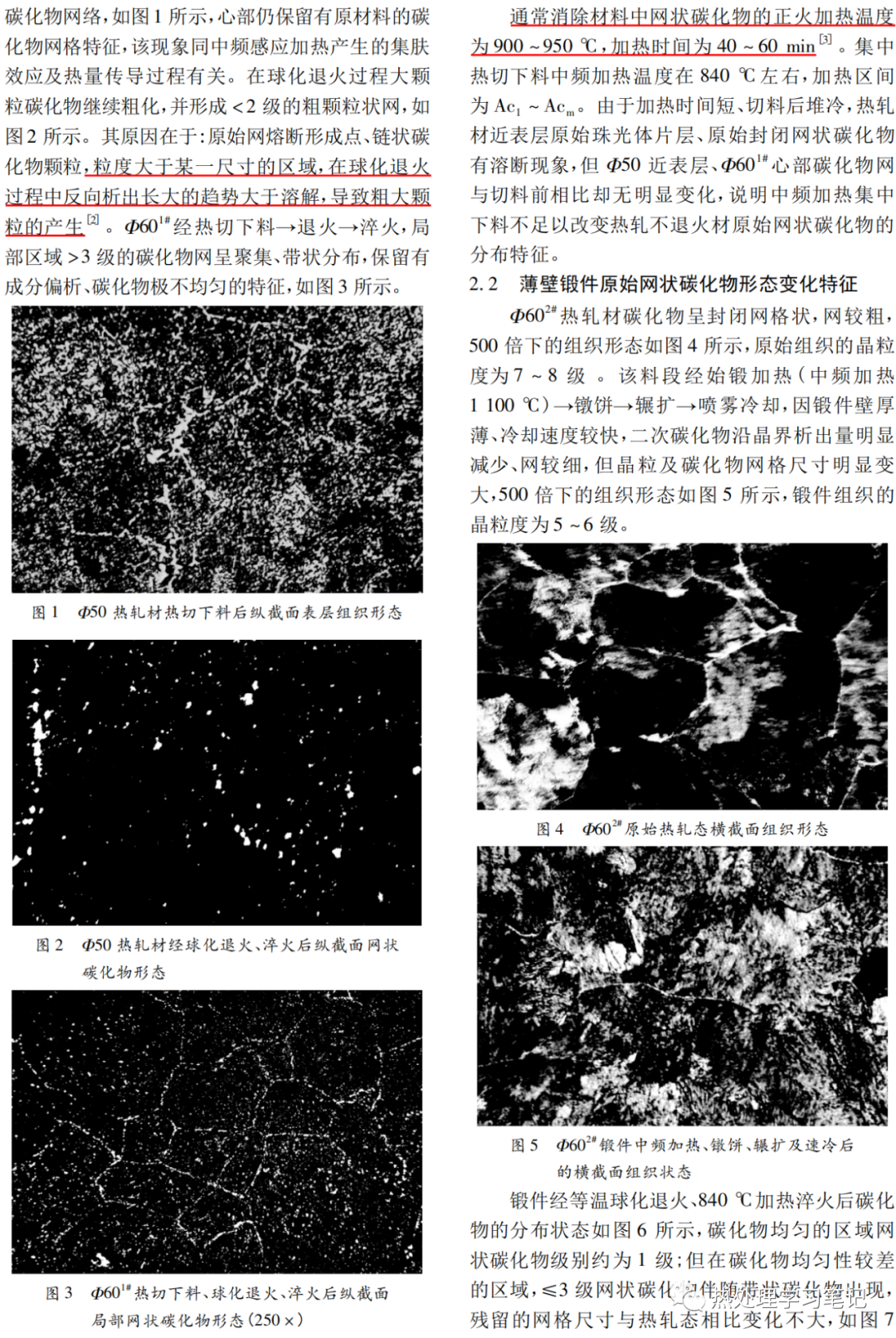 GCr15钢中网状碳化物在锻造及热处理过程中的形态变化-钢铁百科