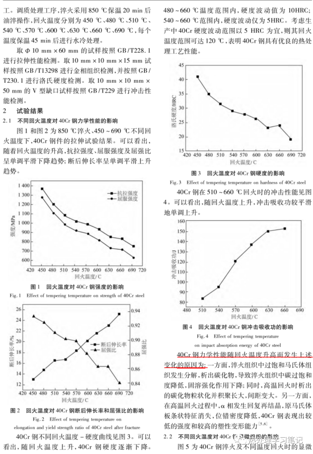 回火温度对40Cr钢组织和性能的影响-钢铁百科