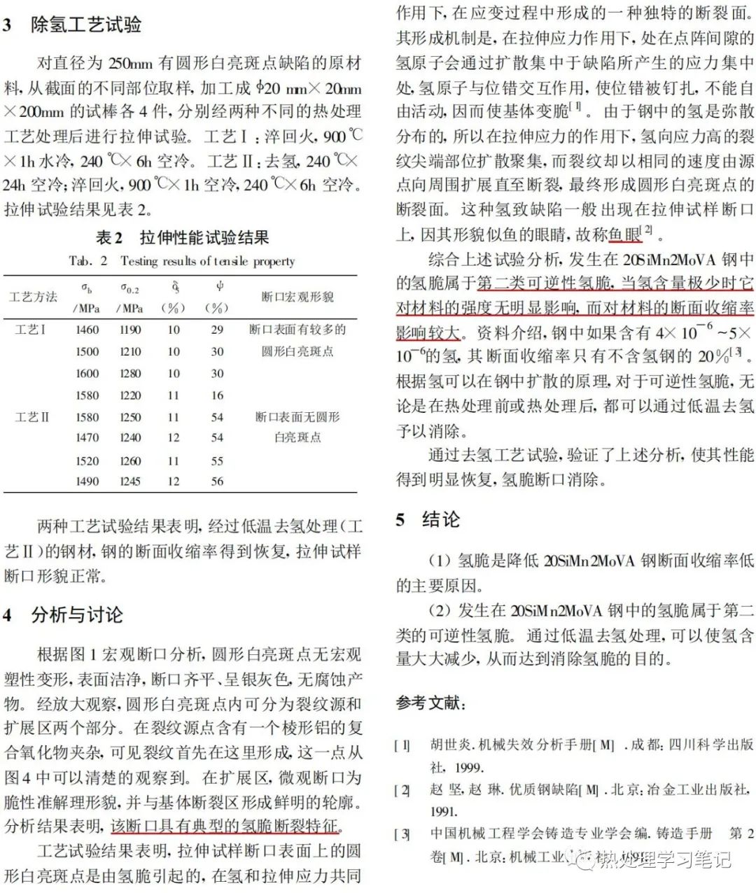 20SiMn2MoVA钢氢脆断口的分析及消除-钢铁百科